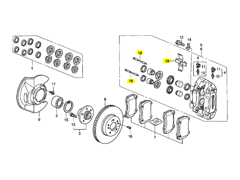 4021 FRONT L & R Brake Caliper Seal Repair Kit for Honda Integra Type R DC5 