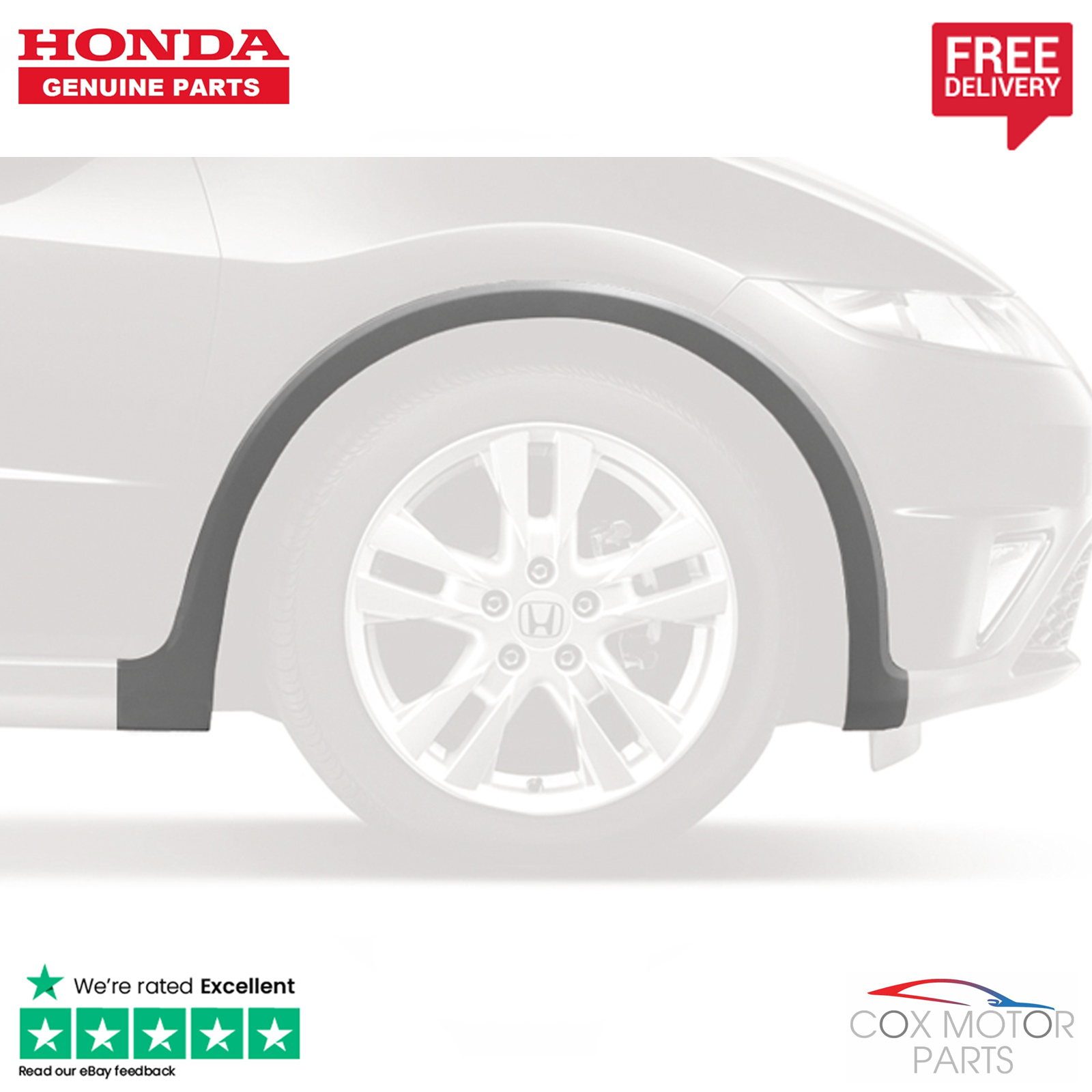 Genuine Honda Civic 5 Door Front Right Grey Plastic Wheel Arch Trim 2006-2011