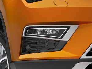 Genuine SEAT Ateca Front Crossover Silver Fog Light Garnishes 2017 Onwards